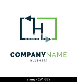 Initial Letter H Arrow Icon Logo Design Template Stock Vector