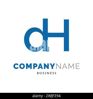 Initial Letter DH Icon Logo Design Template Stock Vector