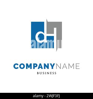 Initial Letter DH Icon Logo Design Template Stock Vector