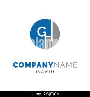 Initial Letter GH Icon Logo Design Template Stock Vector