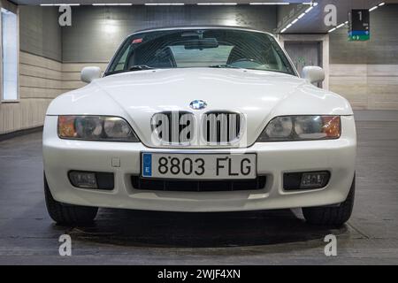 Bilbao, Spain-November 11, 2023: BMW Z3 Roadster (E36/7), front view in indoor parking Stock Photo