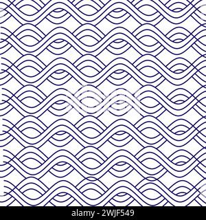 The pattern is not seamless. The waves are blue linear. Background for your design, postcard print Stock Vector