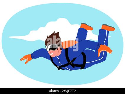 Clipart of a sky diver, vector illustration Stock Vector