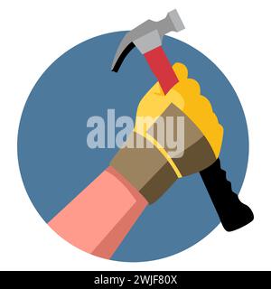 Hand holding a hammer vector illustration Stock Vector Image & Art - Alamy