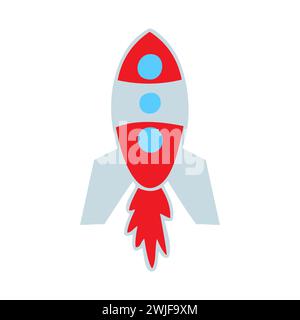 Colorful Rocket Icon Stock Vector