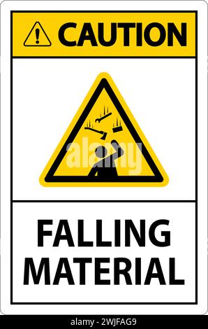 Caution Sign Falling Material Stock Vector