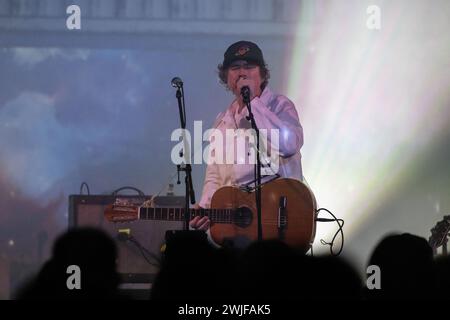 Gruff Rhys performing at Transform 2024 in Aberystwyth Arts Centre on 2nd February 2024. Stock Photo