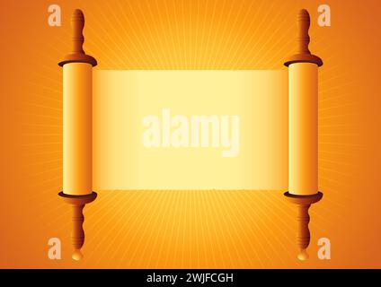 Blank old scroll to allow you to personalize by writing your favorite text, vector illustration Stock Vector