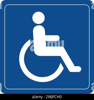 Disable person sign on a blue background Stock Vector