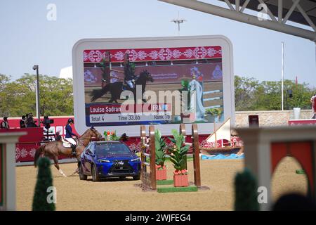 Fand and action at the H H The Amir Sword International Equestrian Festival kicks off at Longines Al Shaqab Outdoor in Doha Qatar Stock Photo