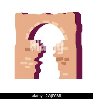 Arched gates of Side - modern flat design style single isolated image Stock Vector