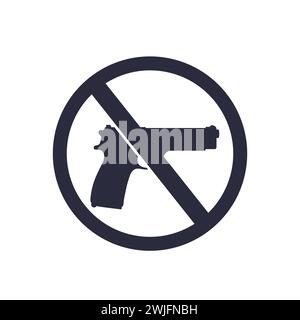 no guns sign with a pistol, no weapons vector Stock Vector
