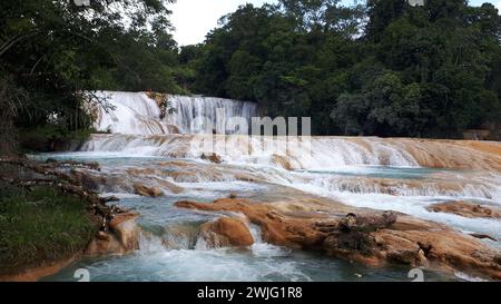 Agua Azul waterfall near Palenque Stock Photo