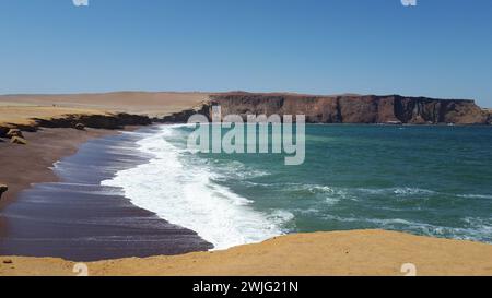 Red Beach in the Paracas National Reserve in Peru Stock Photo