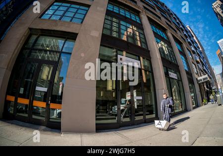 A branch of Atlantic Bank, soon to become Flagstar Bank, part of New York Community Banccorp, in New York on Wednesday, February 7, 2024. Shares of NYCB have fallen as the company has a concentration of commercial real estate loans. (© Richard B. Levine) Stock Photo