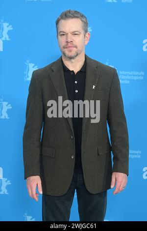Berlin, Germany. 15th Feb, 2024. American actor Matt Damon attends the photocall for Small Things Like These during the 74th Berlin International Film Festival at the Grand Hyatt Hotel in Berlin on February 15, 2024. Photo by Paul Treadway/ Credit: UPI/Alamy Live News Stock Photo