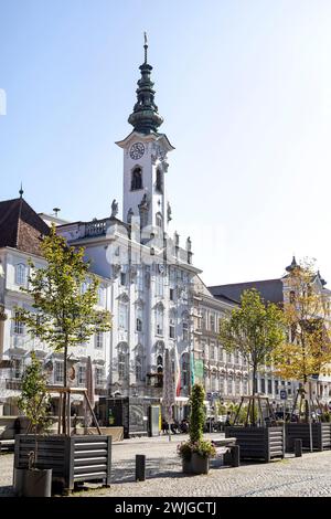 New Town Hall On The Town Square In Steyr, Upper Austria, Austria Stock Photo