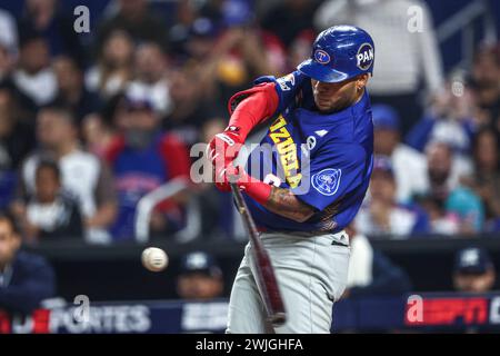 MIAMI, FLORIDA - FEBRUARY 1: Alexi Amarista of Tiburones de La Guaira ...