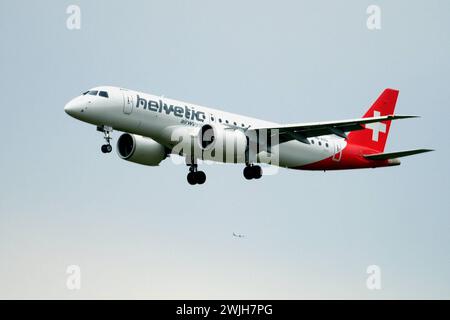 RECORD DATE NOT STATED An Helvetic Embraer E190 landing at Kloten Ariport Copyright: xSergioxBrunettix Stock Photo