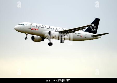 RECORD DATE NOT STATED Airbus A320-214 SWISS Star Alliance landing at Kloten Airport Copyright: xSergioxBrunettix Stock Photo