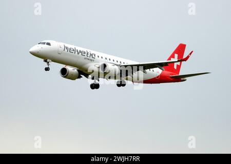 RECORD DATE NOT STATED An Helvetic Embraer E190 landing at Kloten Ariport Copyright: xSergioxBrunettix Stock Photo