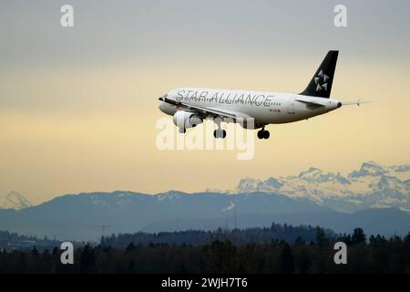 RECORD DATE NOT STATED Airbus A320-214 SWISS Star Alliance landing at Kloten Airport Copyright: xSergioxBrunettix Stock Photo