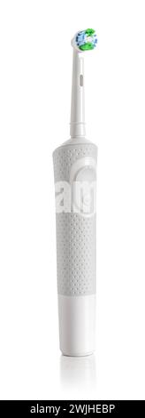 Electric toothbrush isolated on a white background with reflection Stock Photo