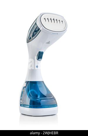 Steam iron isolated on a white background. Manual steaming of laundry Stock Photo