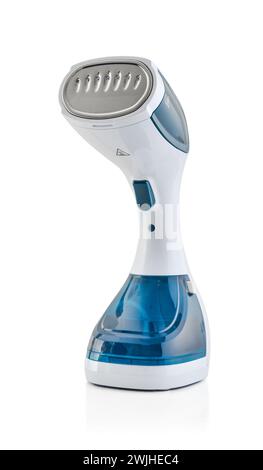 Steam iron isolated on a white background. Manual steaming of laundry Stock Photo