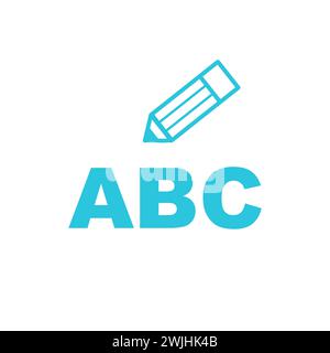 English grammar icon. From blue icon set. Stock Vector