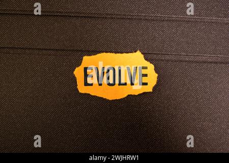 EVOLVE word made with building blocks. Stock Photo