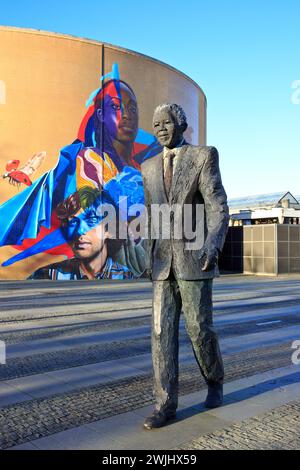 Monument to South African anti-apartheid activist and president Nelson Mandela (1918-2013) entitled 'Long Walk to Freedom' at The Hague, Netherlands Stock Photo