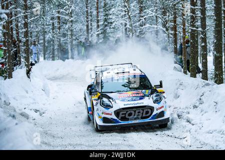 Umea, Sweden. 15th Feb, 2024. The Driver Gregoire Munster And Louis Louka of Team M-Sport Ford World Rally Team seen in action during Fia World Rally Championship Wrc Rally. (Photo by Luca Barsali/SOPA Images/Sipa USA) Credit: Sipa USA/Alamy Live News Stock Photo