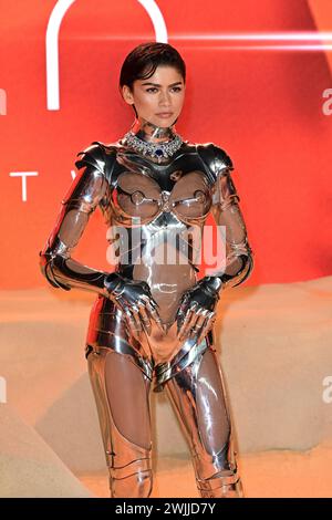 London, UK. 14th Feb, 2024. Zendaya attends DUNE: part two - World Premiere in Leicester Square, London, UK. Credit: See Li/Picture Capital/Alamy Live News Stock Photo