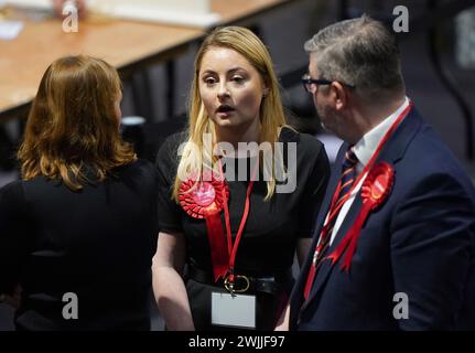 Labour Party candidate Gen Kitchen during the count for the Wellingborough by-election at the Kettering Leisure Village, Northamptonshire. Stock Photo
