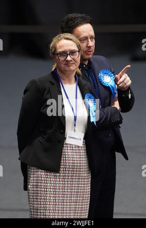 Conservative Party candidate Helen Harrison during the count for the Wellingborough by-election at the Kettering Leisure Village, Northamptonshire. Stock Photo