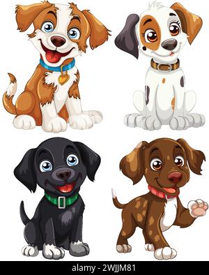 Cute dogs, puppies of different breeds set Stock Vector Image & Art - Alamy
