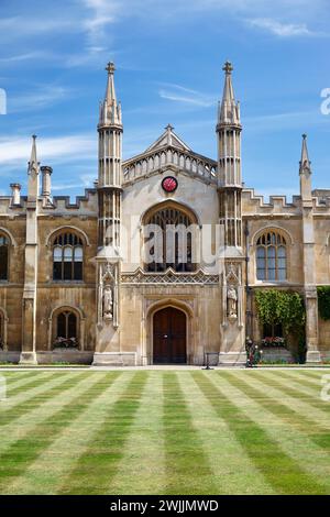 The view of New Court of Corpus Christi college (the Blessed Virgin Mary) also commonly known as St Benet's college with the Chapel in the centre repr Stock Photo