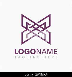 Luxury letter x logo design. Elegant linear monogram for business Stock Vector