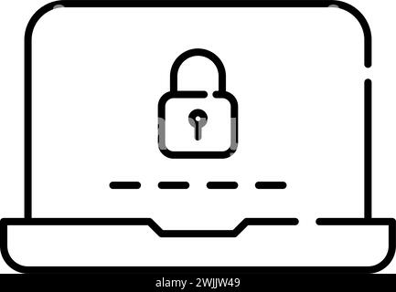Laptop user account login. Lock and password. Pixel perfect icon Stock Vector