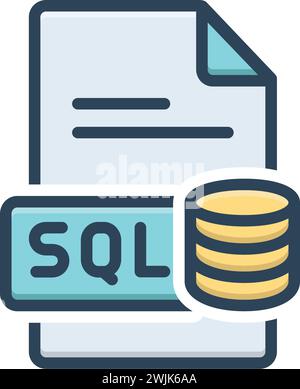 Icon for sql,file Stock Vector