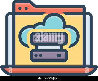 Icon for hosted,cloud Stock Vector