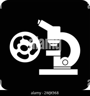 Pathology icon black and white flat vector illustration Stock Vector
