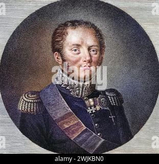 Alexander I. von Russland.1777-1825. Alexander Pawlowitsch Romanow oder Zar Alexander I. (der Gesegnete), Kaiser von Russland, 1801-1825, Historisch, digital restaurierte Reproduktion von einer Vorlage aus dem 19. Jahrhundert, Record date not stated Stock Photo