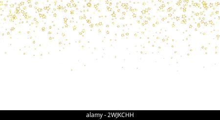 Gold sparkling star confetti. Chaotic dreamy childish overlay template ...