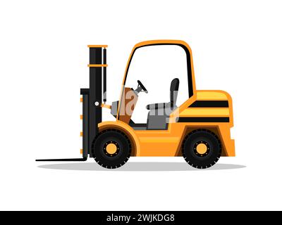 Art illustration symbol icon realistic transportation design logo vehicle of forklift Stock Vector