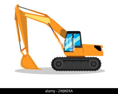 Art illustration symbol icon realistic transportation design logo vehicle of excavator heavy equipment car Stock Vector