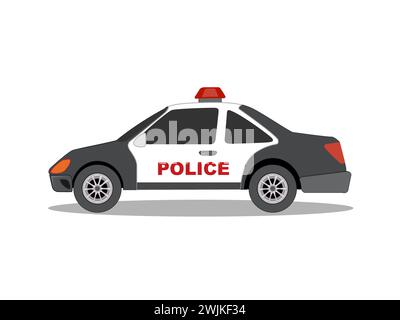 Art illustration symbol icon realistic transportation design logo vehicle of police car Stock Vector