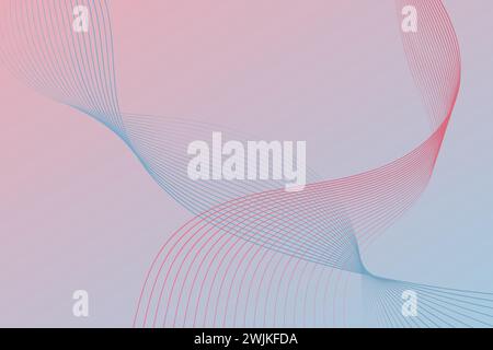 Background featuring pink and blue colors with distinct lines Stock Vector