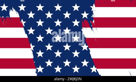 art illustration design concept background of american flag with element modern Stock Vector